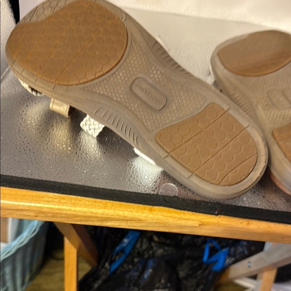 Rockport White and Tan Comfort Sandals with Adjustable Straps - Picture 5 of 7